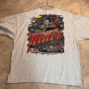 Vintage Signed Tracy Hines Midget Racing Tshirt 2XL Gray Gildan